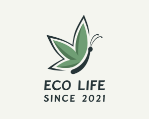 Eco Butterfly Insect  logo design