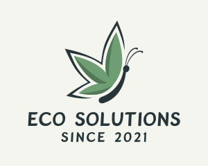 Eco Butterfly Insect  logo design