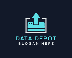 Web Data Arrow Export logo design