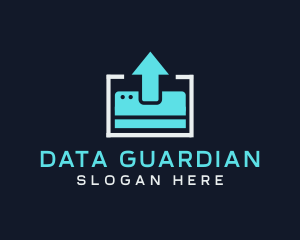 Web Data Arrow Export logo design