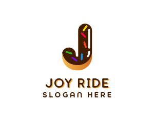 Sprinkle Donut Letter J logo design