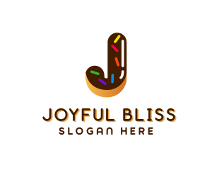 Sprinkle Donut Letter J logo design