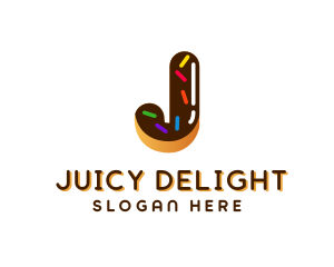 Sprinkle Donut Letter J logo design