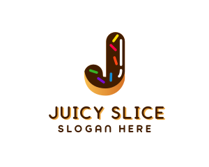 Sprinkle Donut Letter J logo design