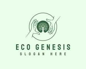 Hand Tree Eco logo design