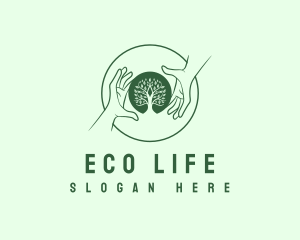 Hand Tree Eco logo design