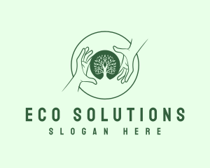 Hand Tree Eco logo design