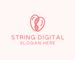 Heart DNA String  logo design