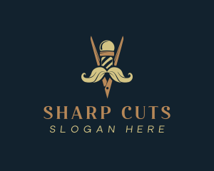 Scissors Hair Barbershop logo design