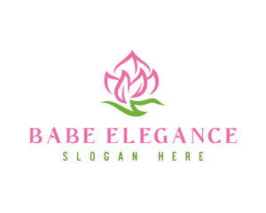 Pink Flower Spa logo design