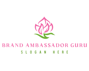 Pink Flower Spa logo design