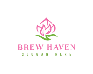 Pink Flower Spa logo design