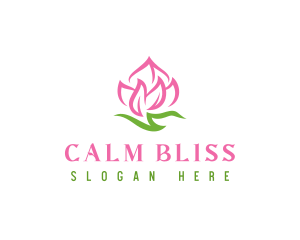 Pink Flower Spa logo design