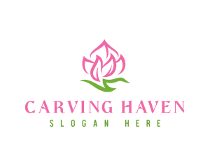 Pink Flower Spa logo design