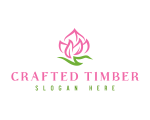 Pink Flower Spa logo design