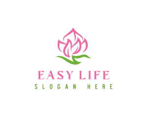 Pink Flower Spa logo design