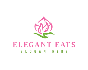 Pink Flower Spa logo design