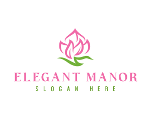 Pink Flower Spa logo design