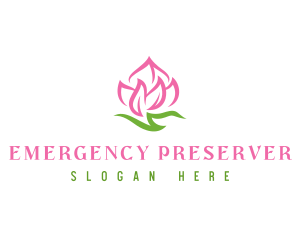 Pink Flower Spa logo design