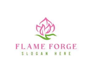 Pink Flower Spa logo design