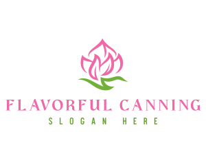 Pink Flower Spa logo design