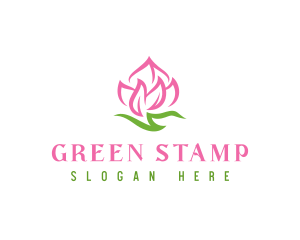 Pink Flower Spa logo design