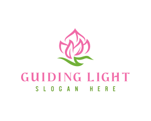 Pink Flower Spa logo design