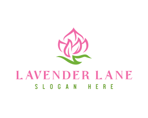 Pink Flower Spa logo design