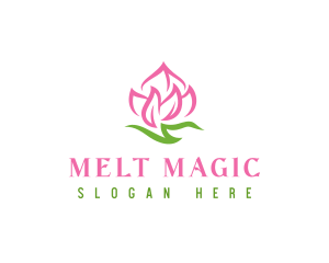 Pink Flower Spa logo design