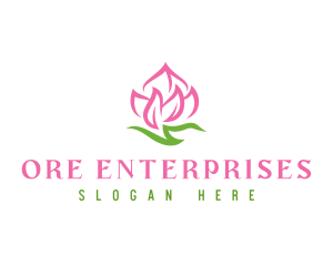 Pink Flower Spa logo design