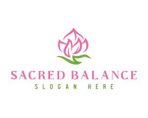 Pink Flower Spa logo design