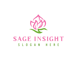 Pink Flower Spa logo design