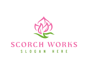 Pink Flower Spa logo design