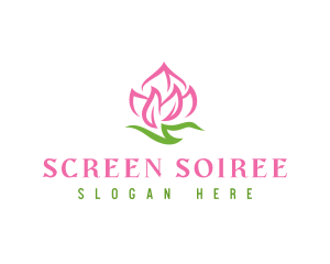 Pink Flower Spa logo design