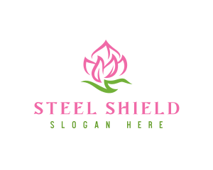 Pink Flower Spa logo design