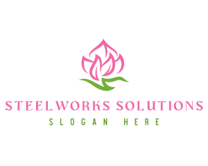 Pink Flower Spa logo design