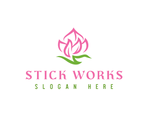 Pink Flower Spa logo design