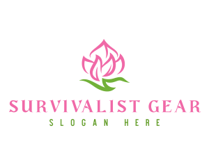 Pink Flower Spa logo design