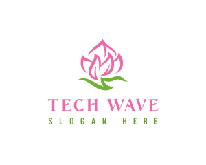 Pink Flower Spa logo design