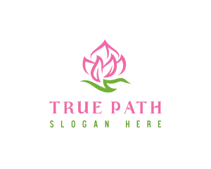 Pink Flower Spa logo design