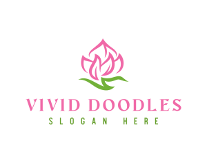 Pink Flower Spa logo design