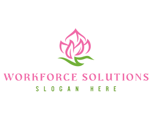 Pink Flower Spa logo design