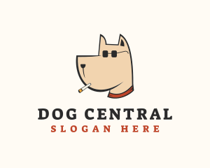 Cigarette Smoking Dog logo design