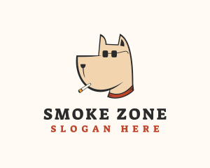 Cigarette Smoking Dog logo design