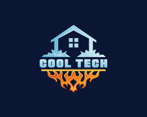 Warm Cooling HVAC logo design