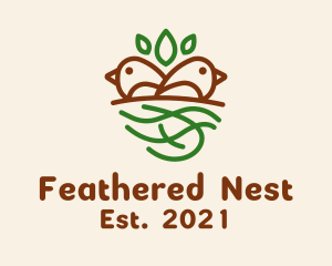 Twin Bird Nest  logo design