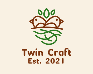 Twin Bird Nest  logo design