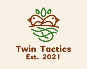 Twin Bird Nest  logo design