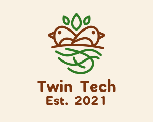 Twin Bird Nest  logo design