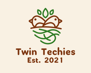 Twin Bird Nest  logo design